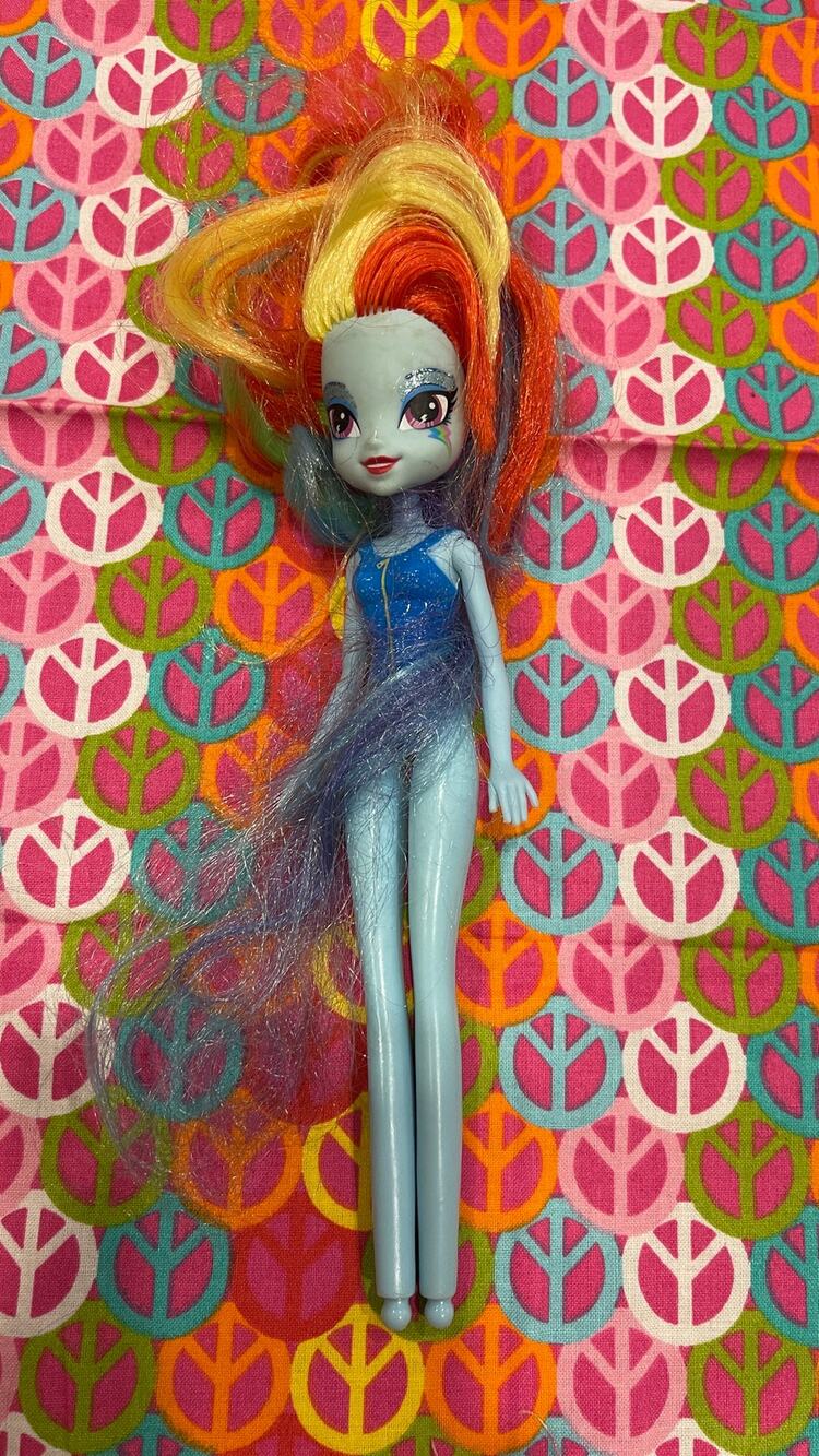 My Little Pony Rainbow Dash Blue 8" Doll Colorful Hair As Shown